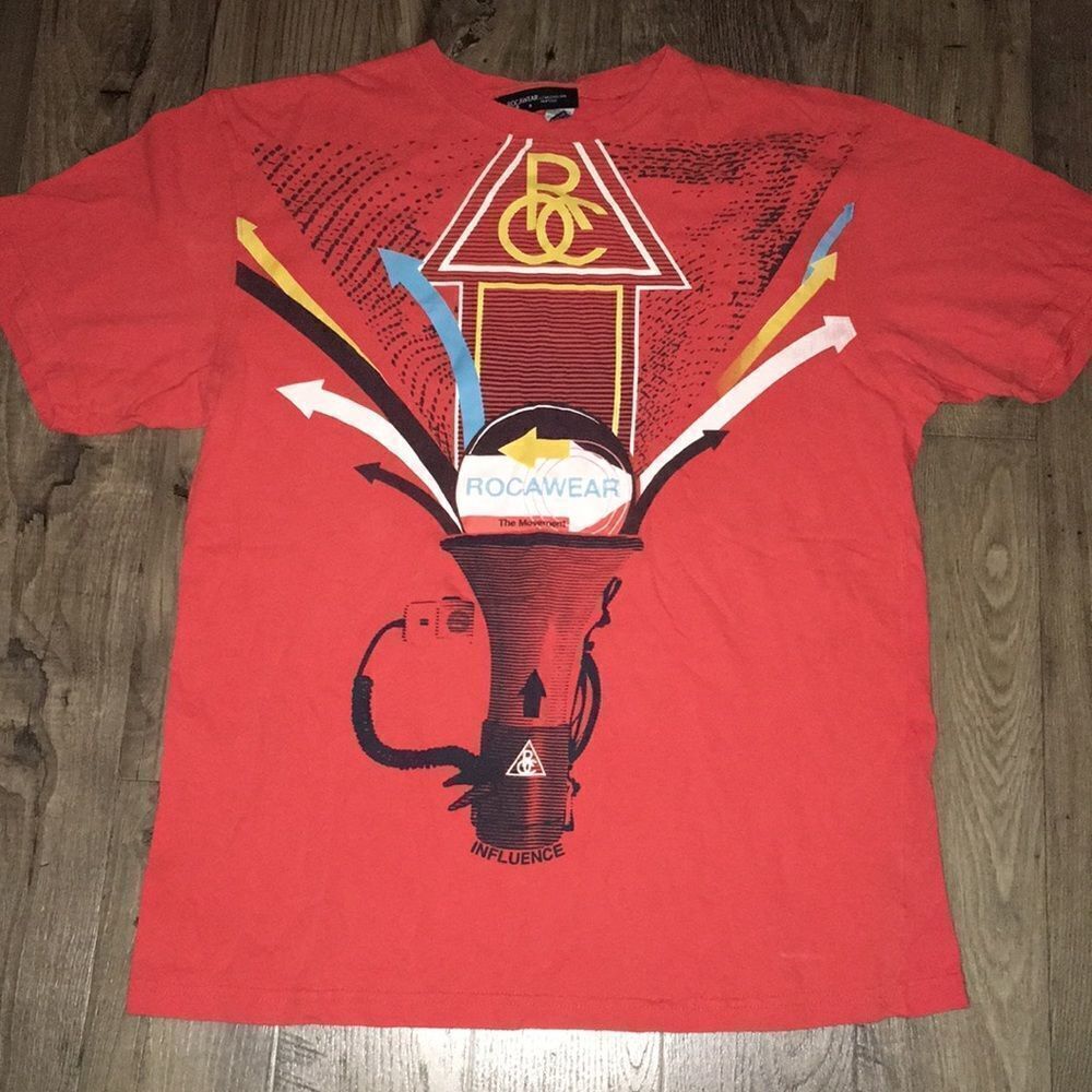 Orange vintage Rocawear kids youth megaphone shirt